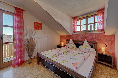 Schlafzimmer der Ferienwohnung in Mauth / Nationalpark